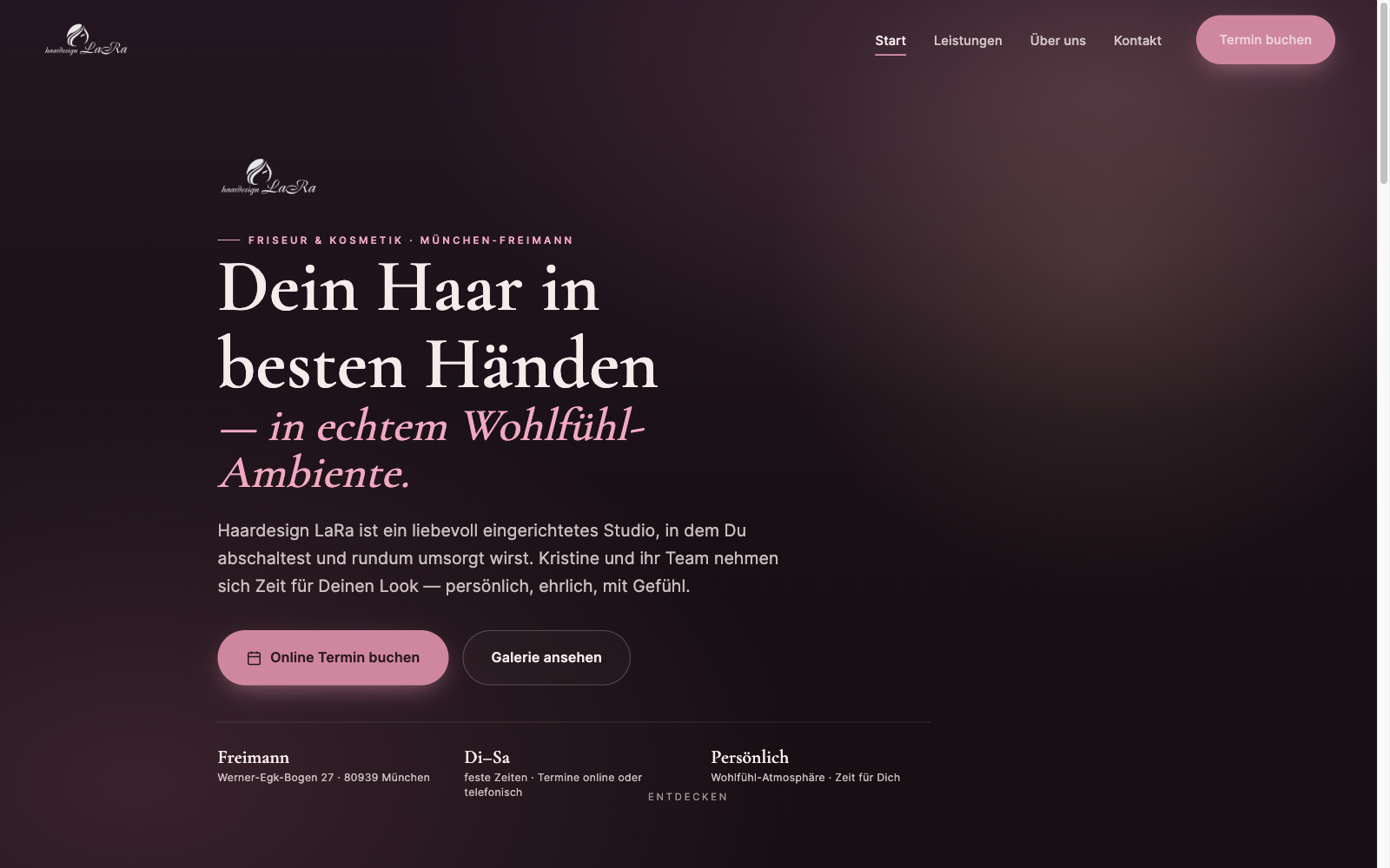 Haardesign LaRa — concept website by RAVARO