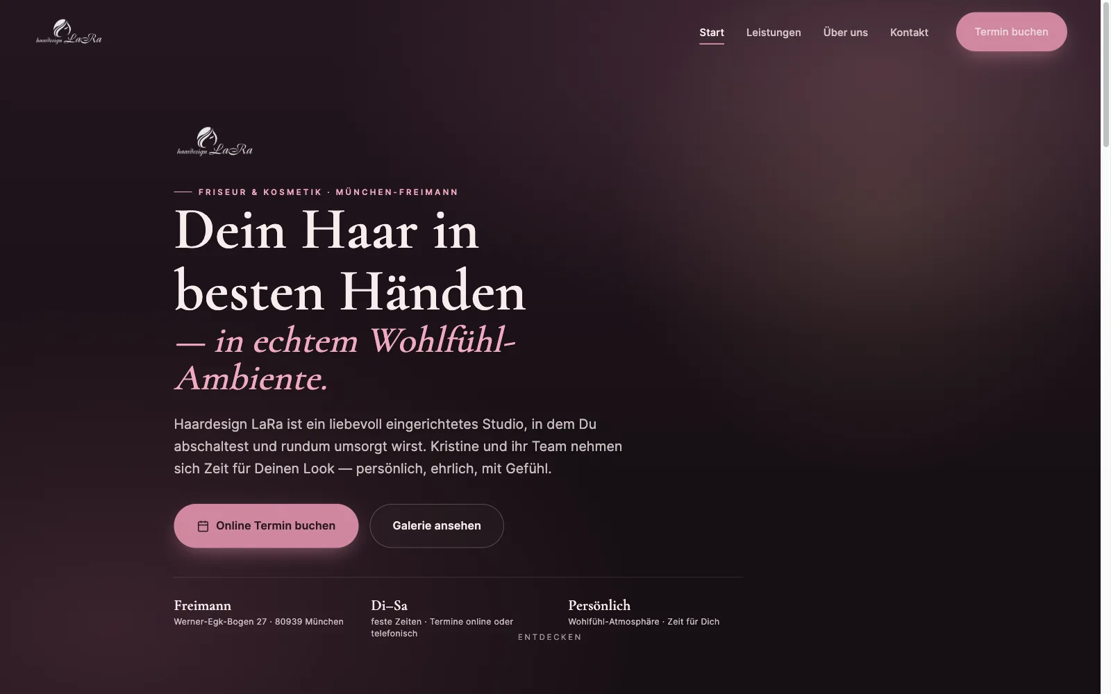 Haardesign LaRa — concept website by RAVARO