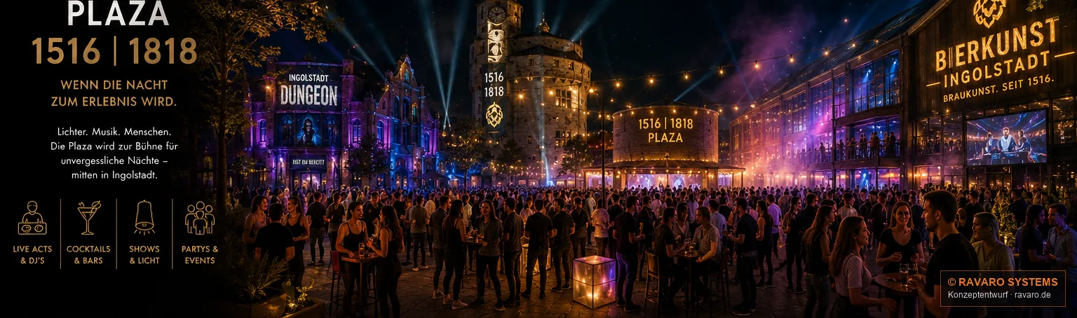 1516 | 1776 | 1818 Ingolstadt — Abends Bühne — derselbe Platz, anderer Zustand