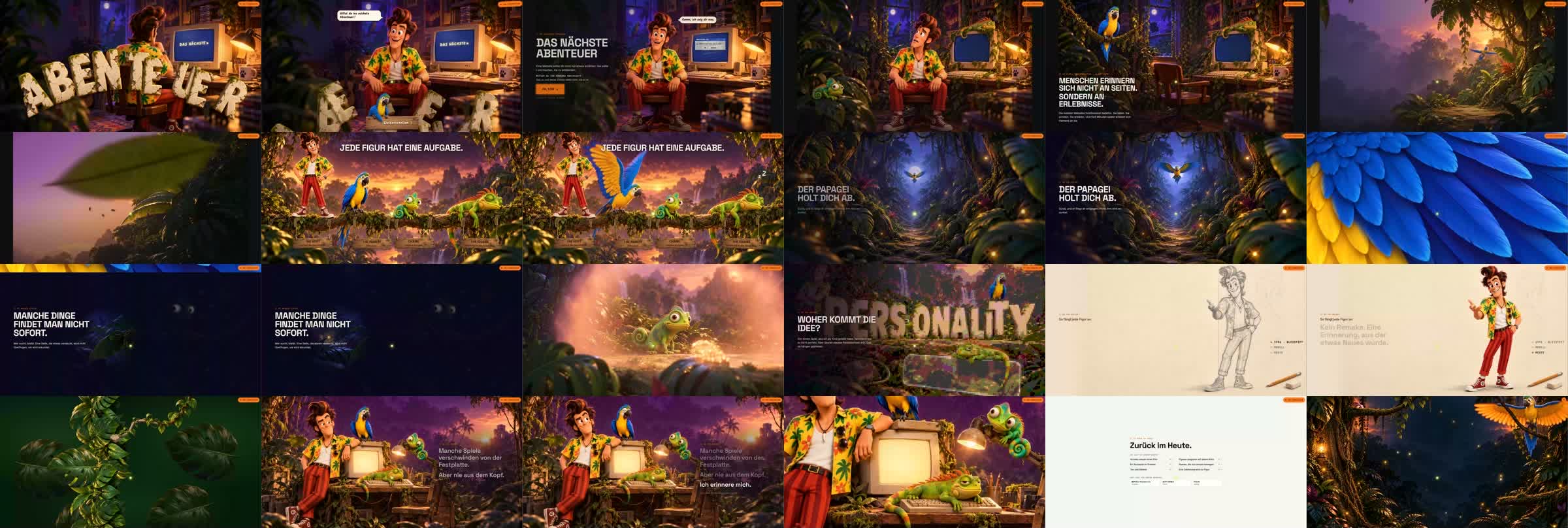The Next Adventure — One version, played through in full on the large screen — a sheet like this is made for every version