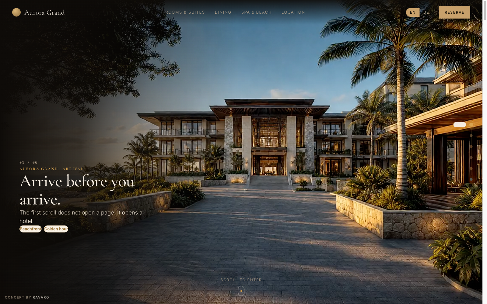 Aurora Grand — concept website by RAVARO