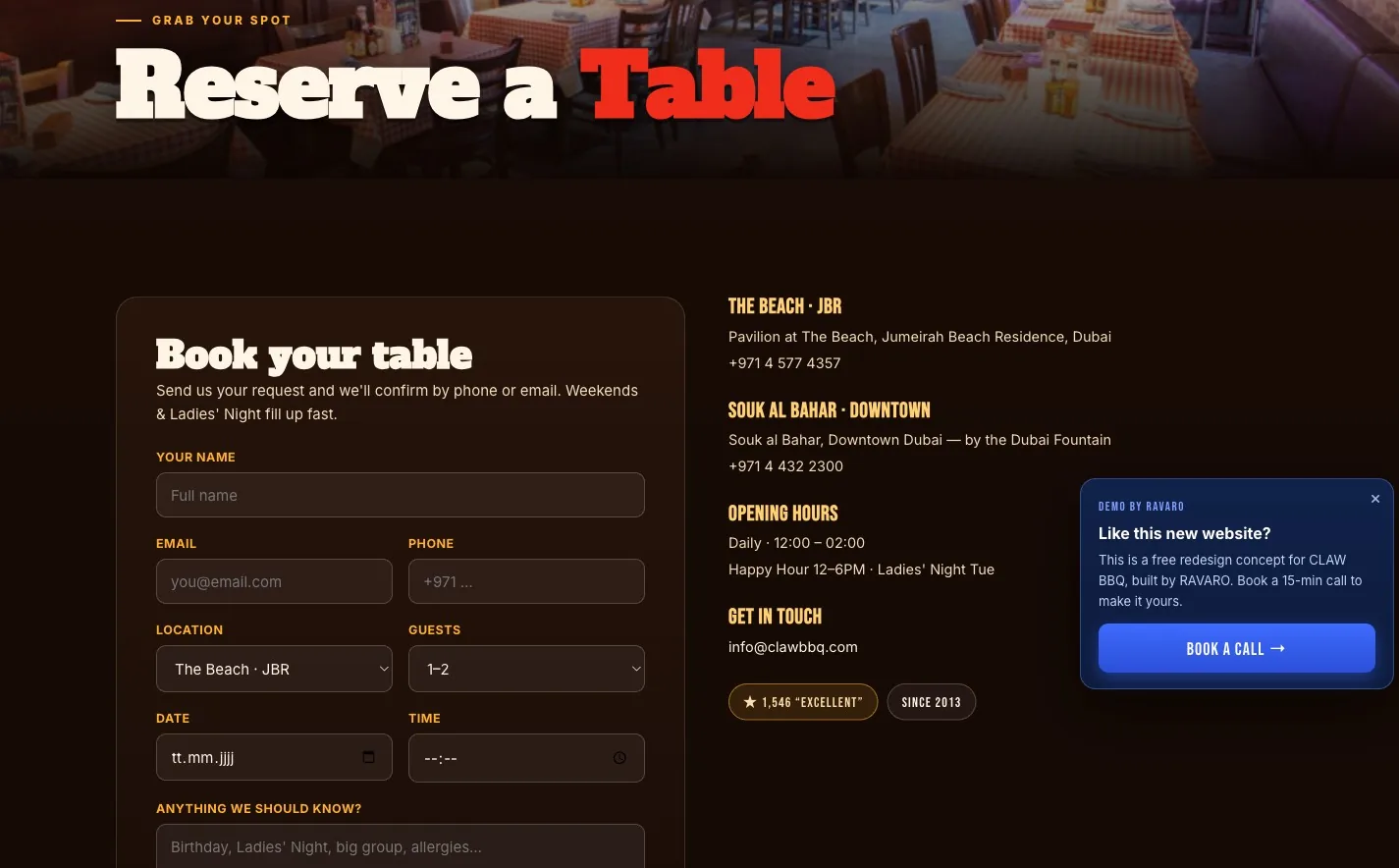 CLAW BBQ — Hospitality