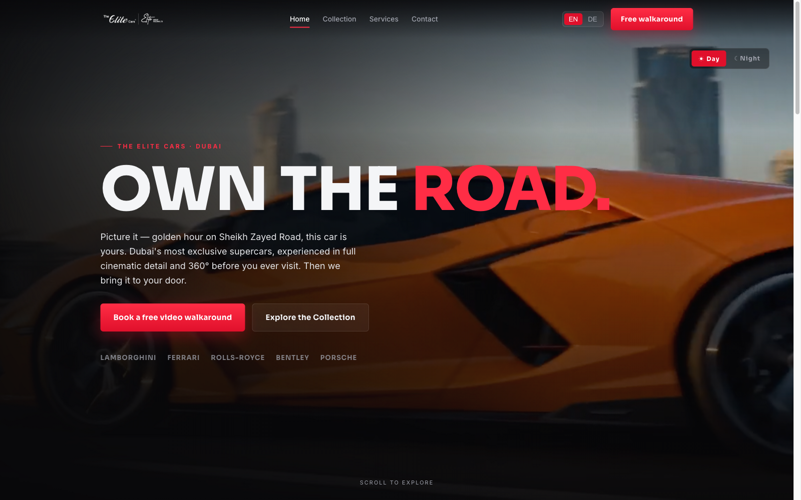 The Elite Cars — concept website by RAVARO