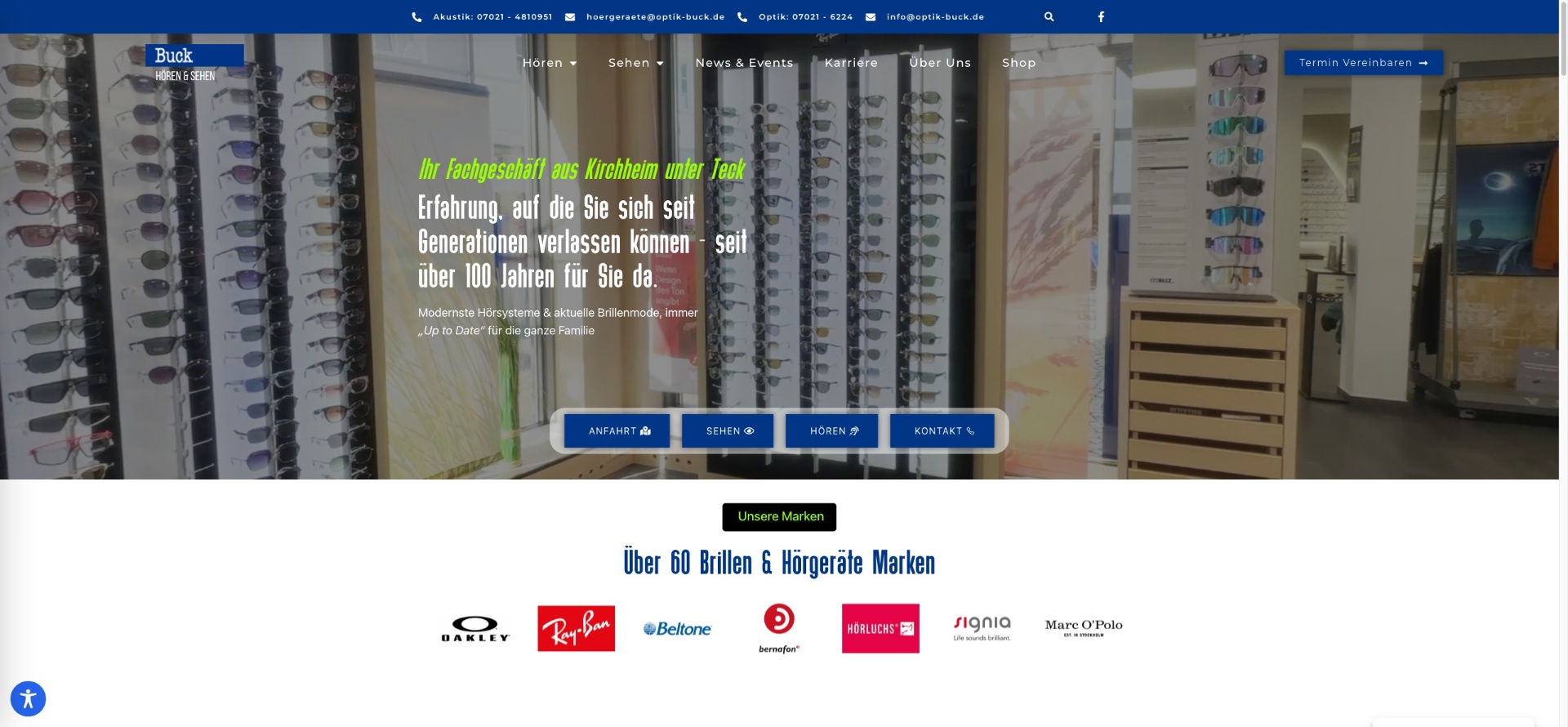 Optik Buck — website by RAVARO