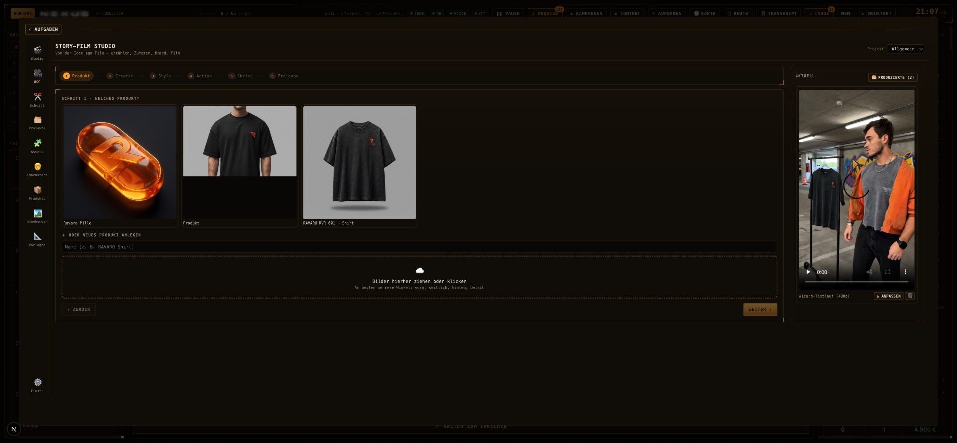 NEXUS UGC wizard — product, creator, style, script