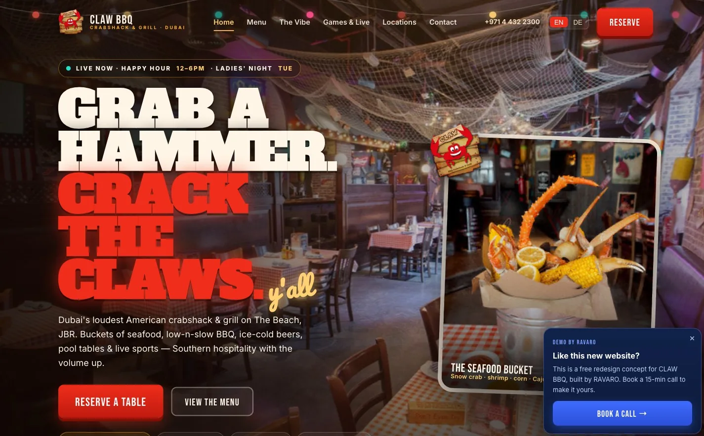 CLAW BBQ — built interface