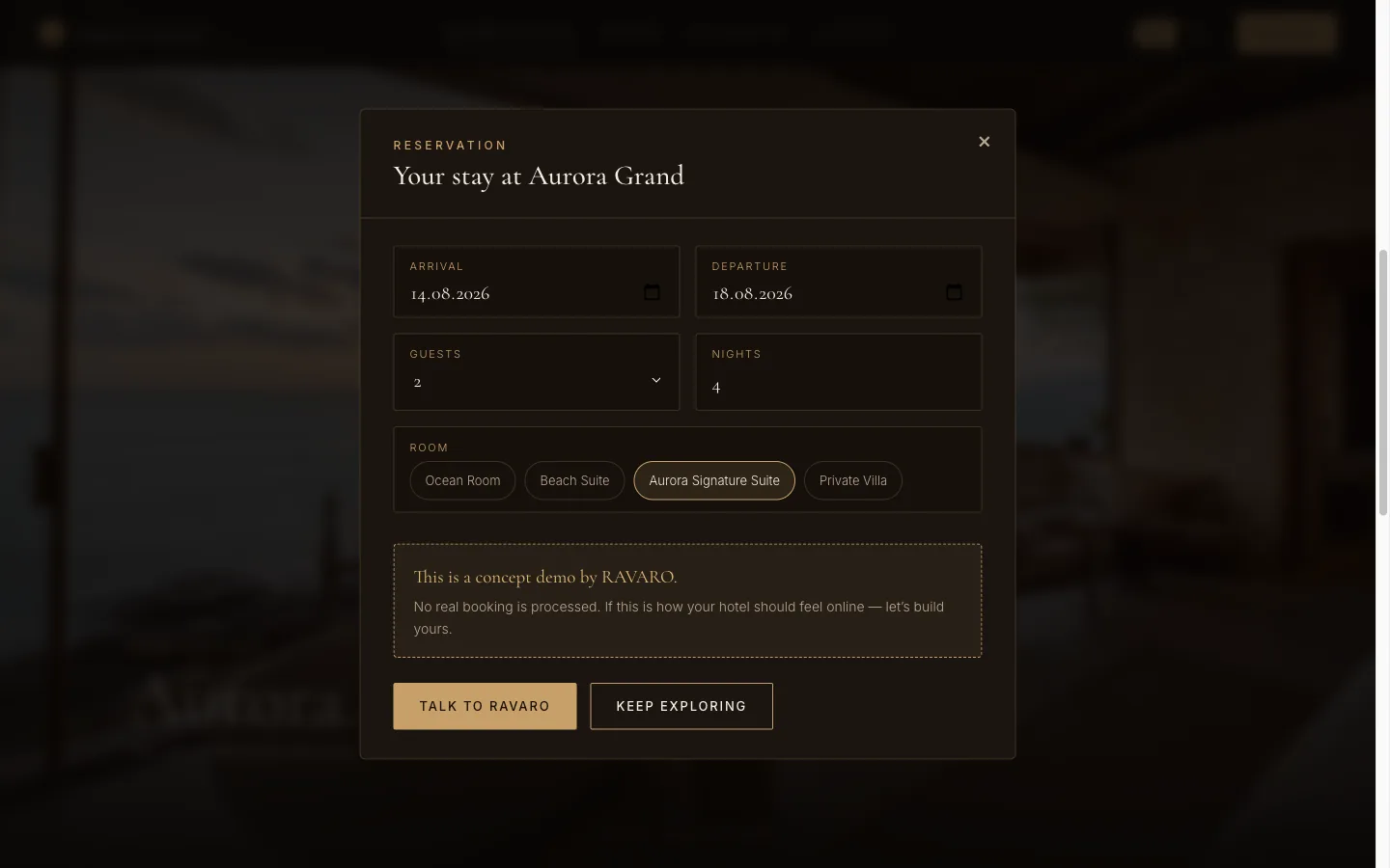 Aurora Grand — Hospitality