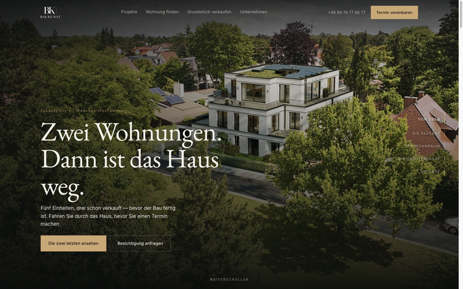 BK Baukunst — concept website by RAVARO