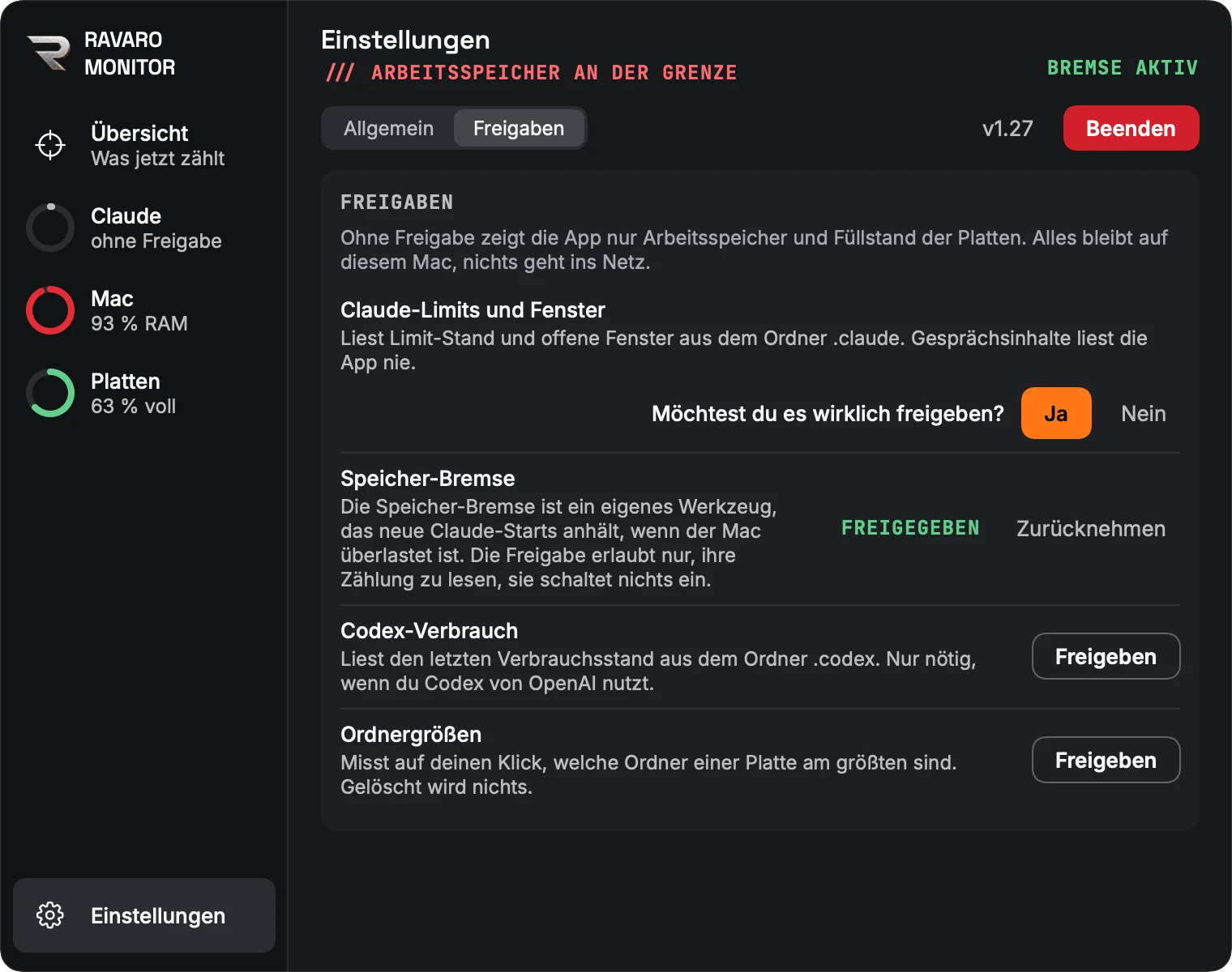 Liest nur. Löscht nie.